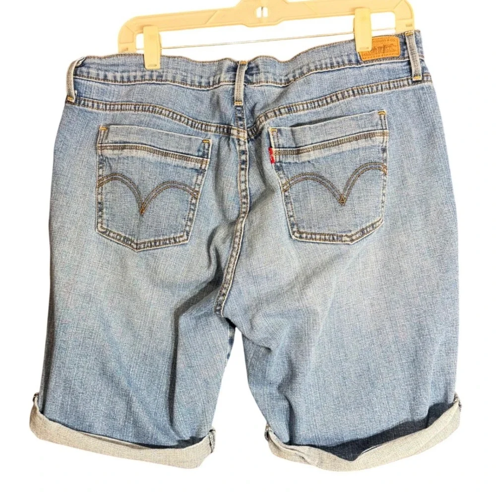 Levis 515 Womens Size 14 Bermuda Denim Shorts Cuffed Stretch Jean Casual Summer